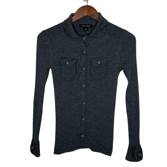 Banana Republic Extra Fine Merino Wool Ribbed Cardigan Sweater - Picture 2 of 7